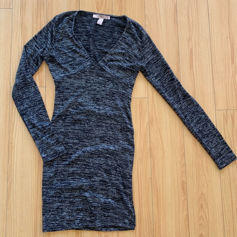 Forever 21 Long Sleeve Gray Bodycon Mini Dress
